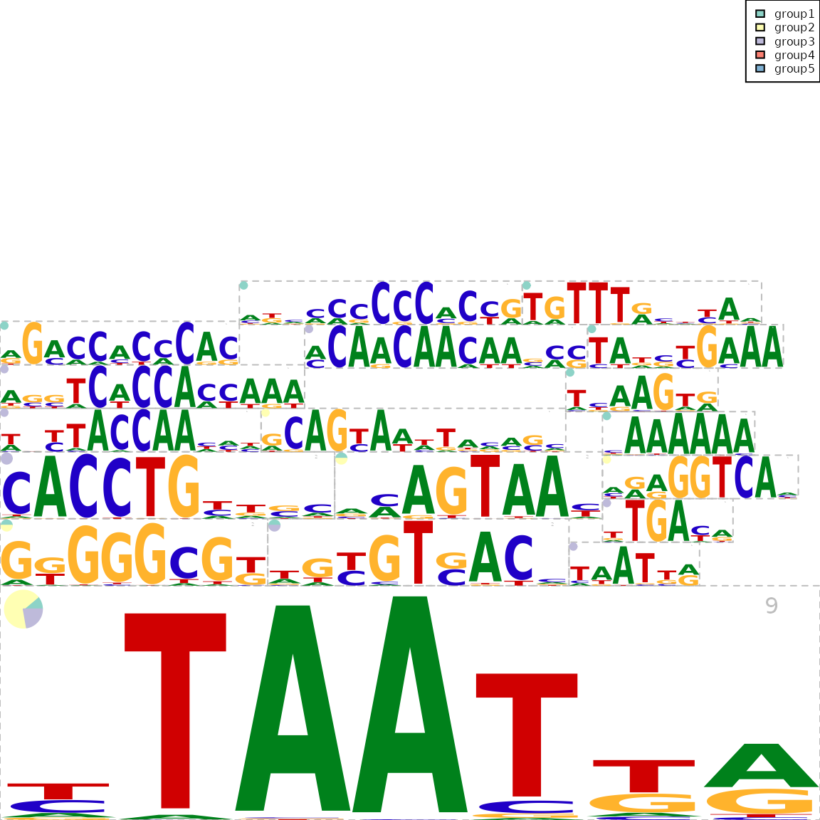 Sequence logo cloud with rectangle packing layout