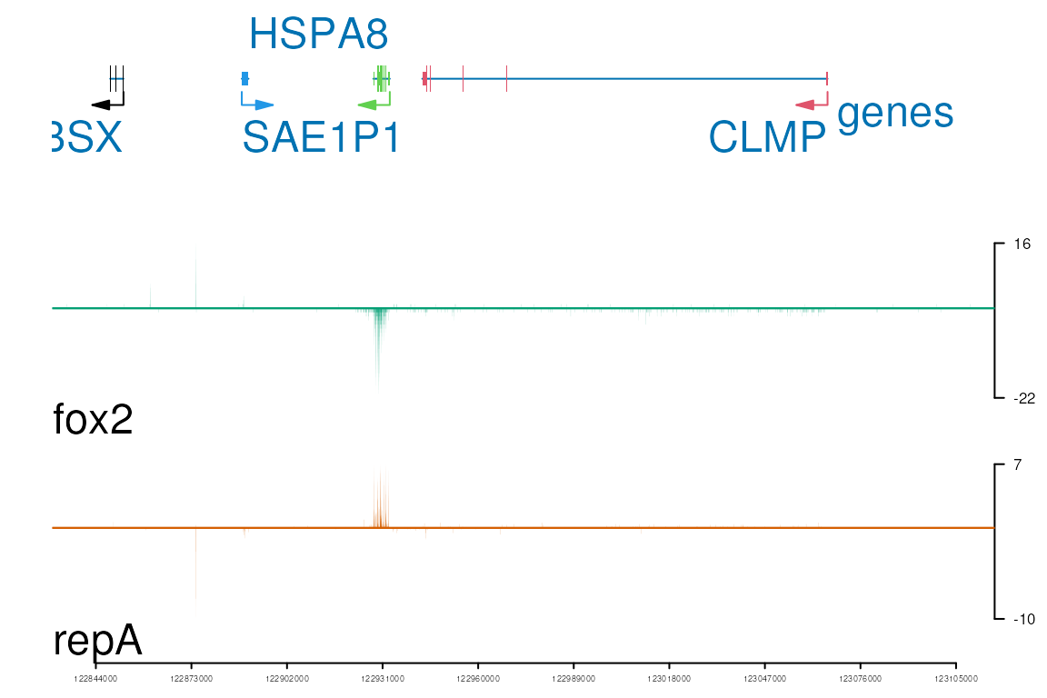 Plot multiple genes in one track